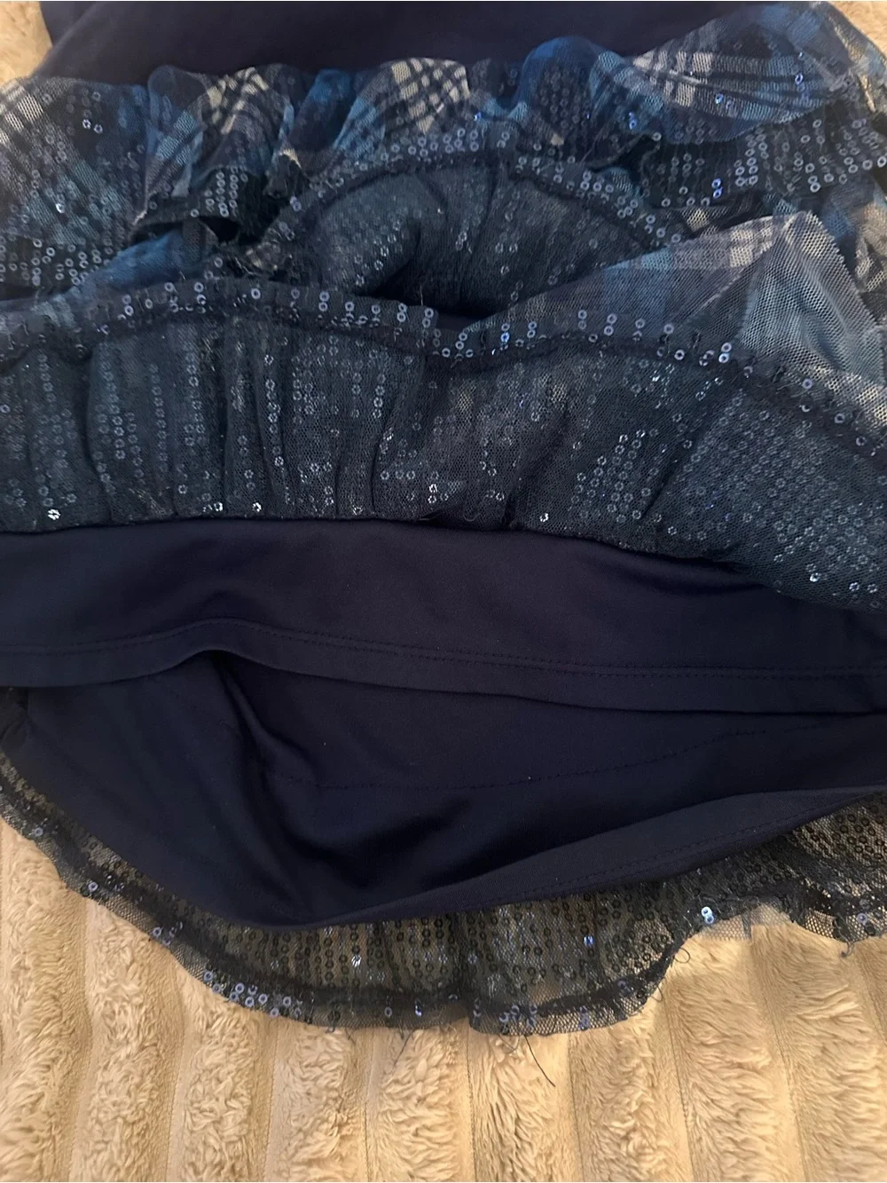 Justice Navy Blue Tiered Ruffle Plaid Dress